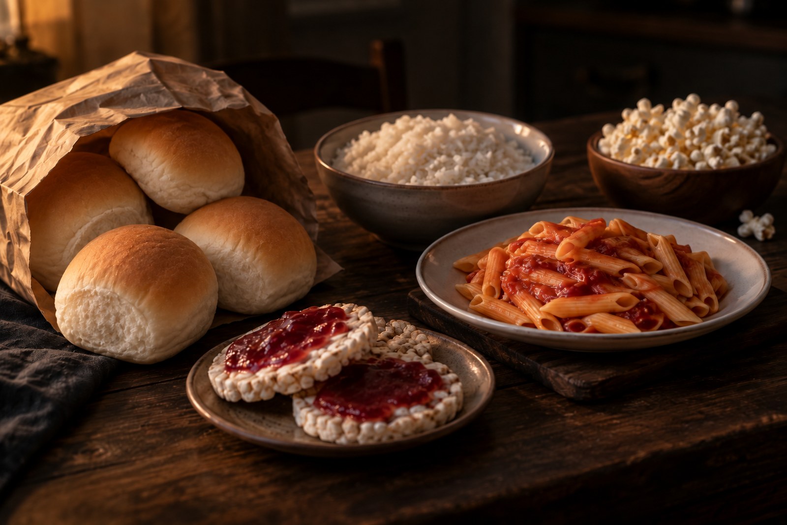 Koolhydraatrijk eten voor een HYROX: witte broodjes, rijst, pasta, rijstwafels